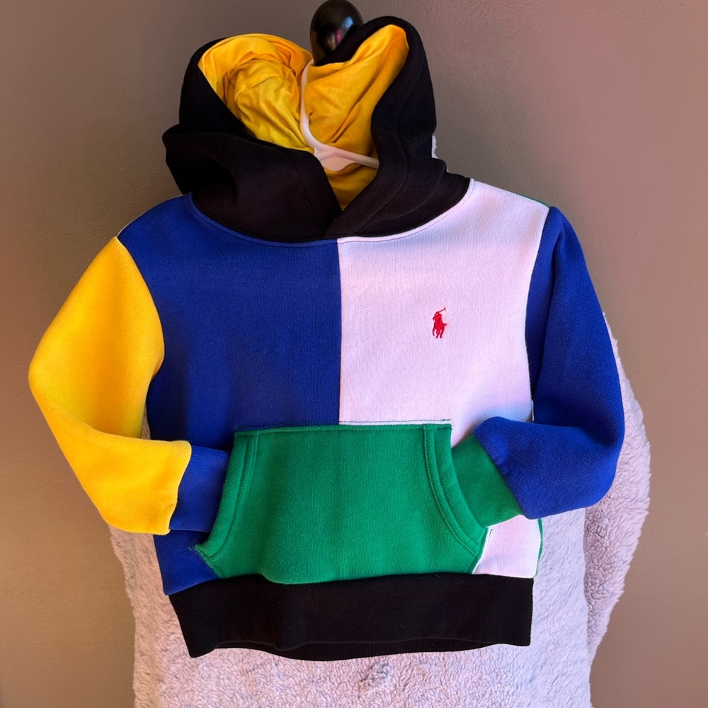 Polo Ralph Lauren color block hoodie, EUC